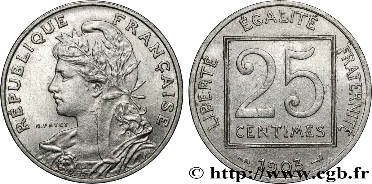 25 centimes Patey, 1er type 1903  F.168/3 TTB