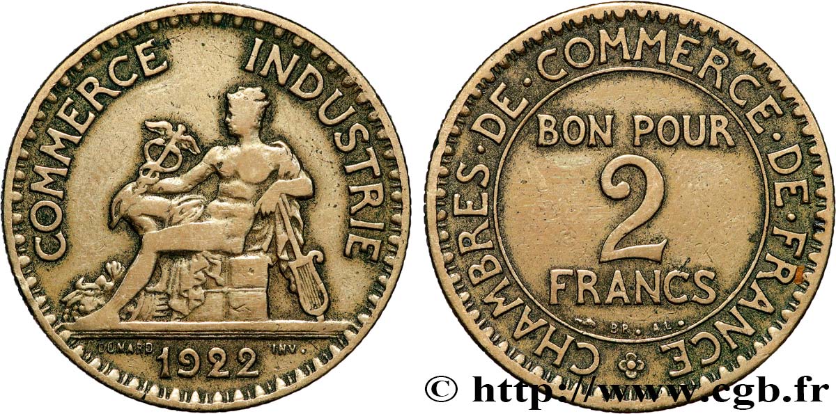 2 francs Chambres de Commerce 1922  F.267/4 TTB