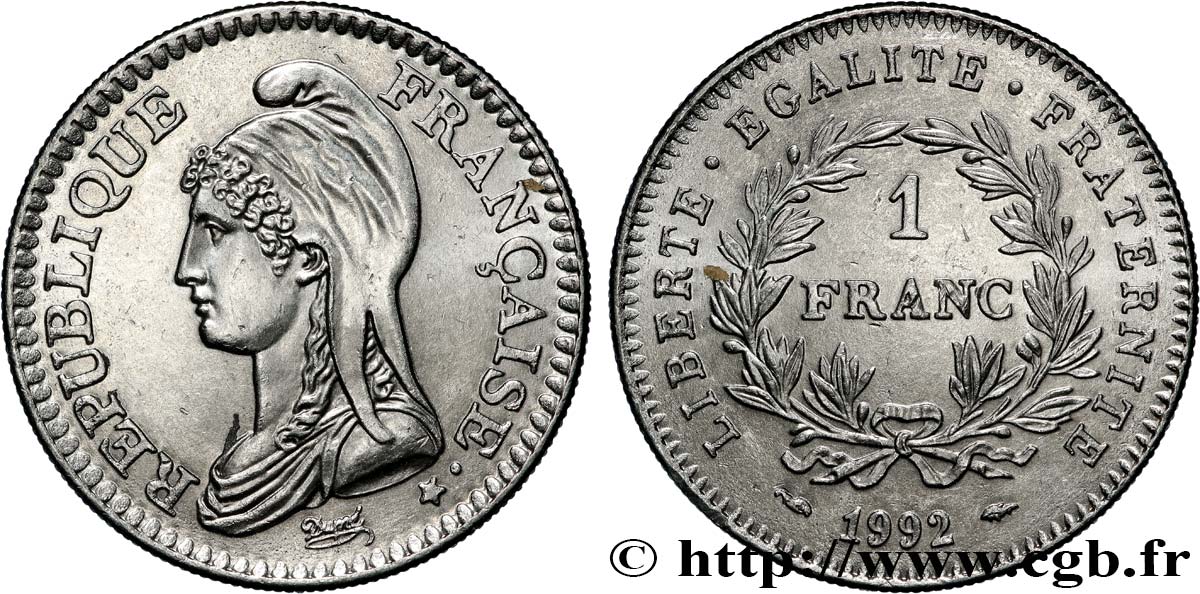 1 franc République 1992 F.229/2 MS64