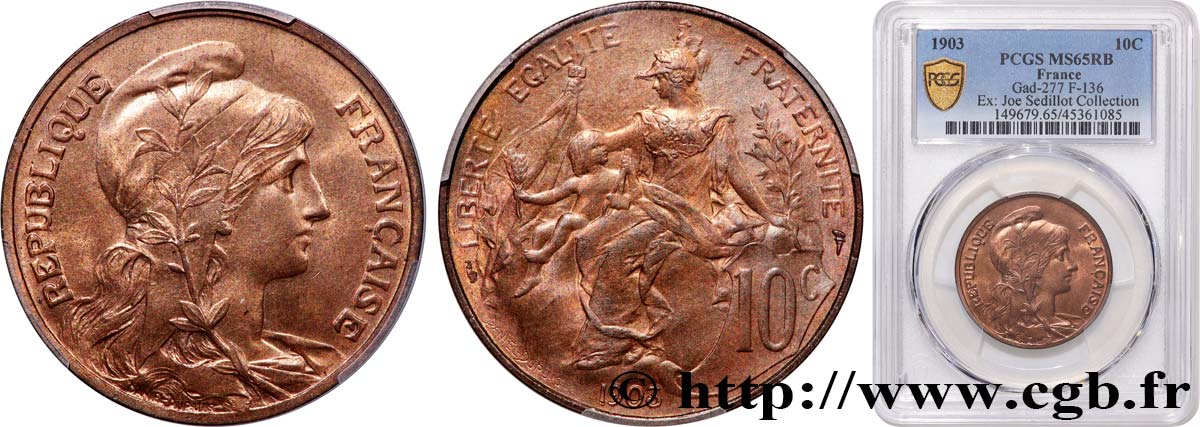 10 centimes Daniel-Dupuis 1903  F.136/12 MS64 PCGS