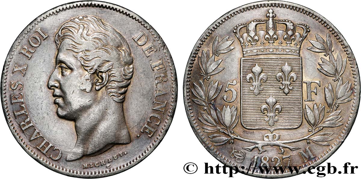 5 francs Charles X, 2e type 1827 Toulouse F.311/9 TTB