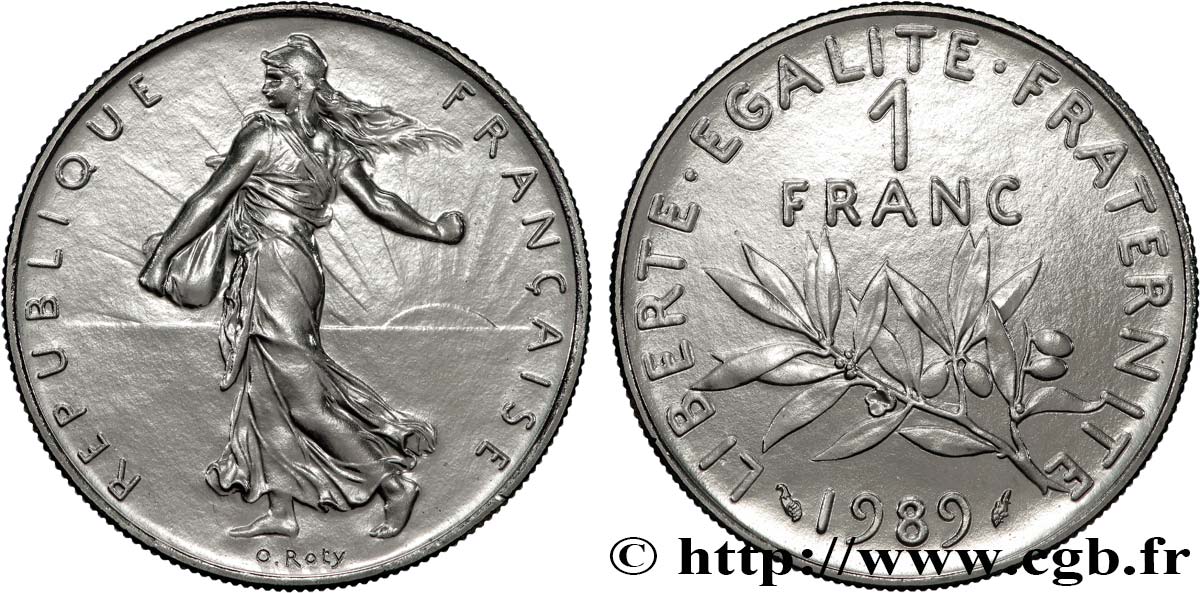1 franc Semeuse, nickel, Brillant Universel 1989 Pessac F.226/34 MS