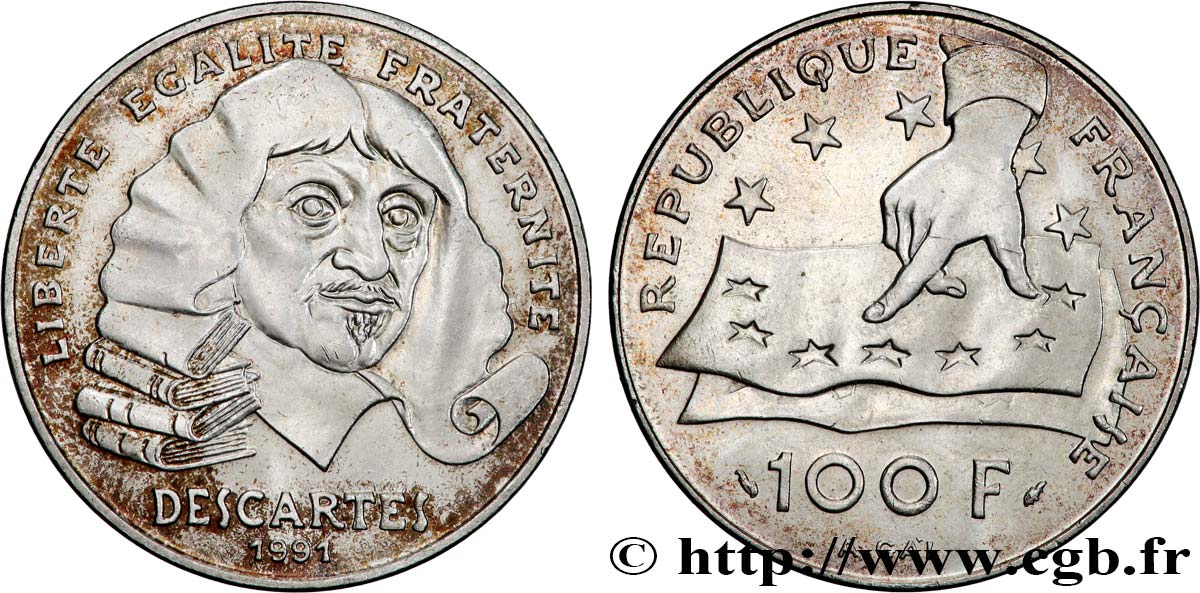 100 francs René Descartes 1991 F.459/2 MS