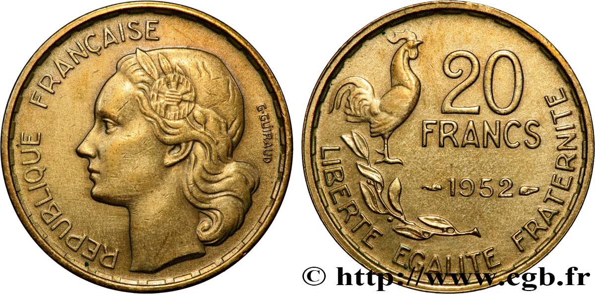 20 francs G. Guiraud 1952 F.402/9 SPL