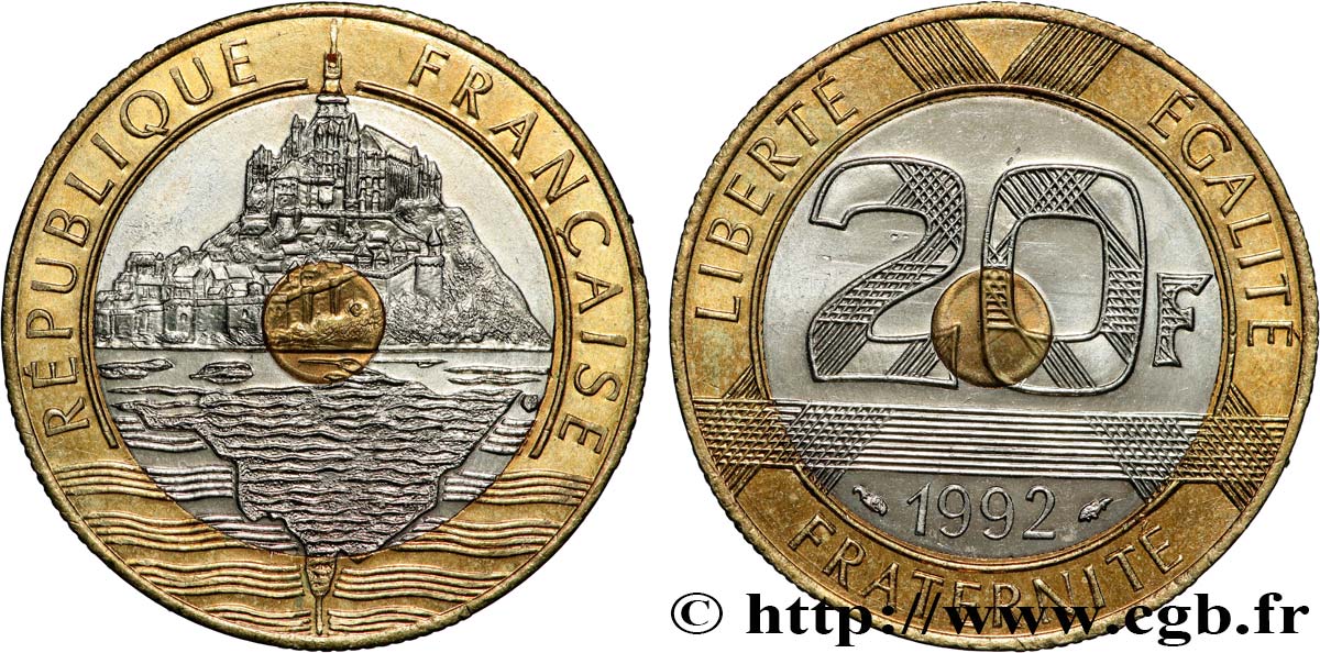 20 francs Mont Saint-Michel 1992 Pessac F.403/2 EBC+ 