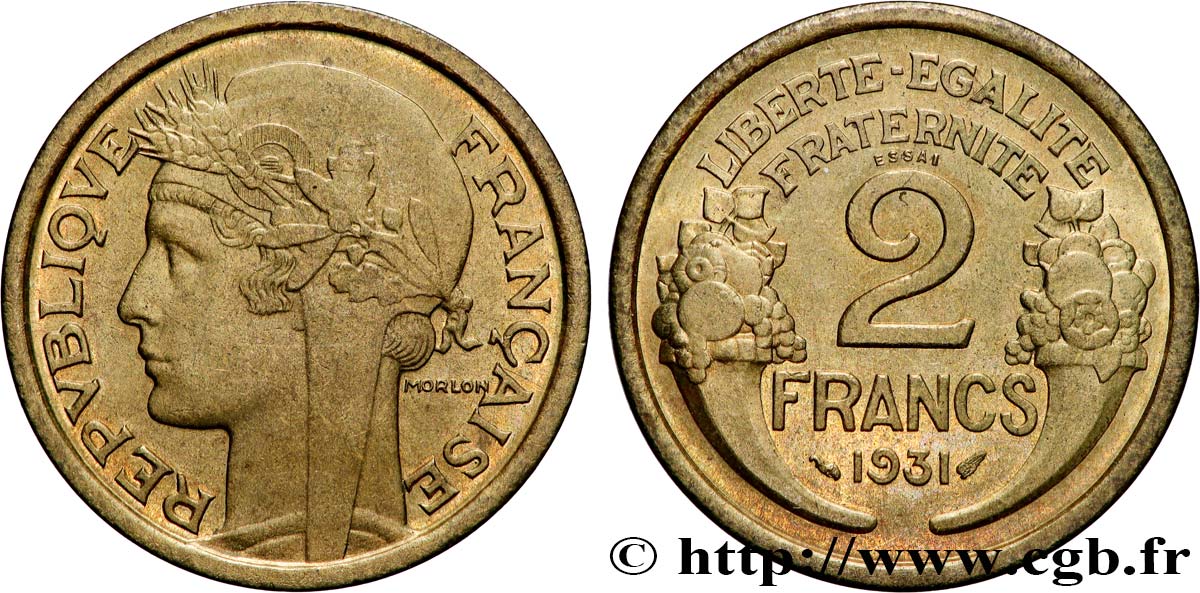 Essai de 2 francs Morlon 1931  F.268/1 SPL63 
