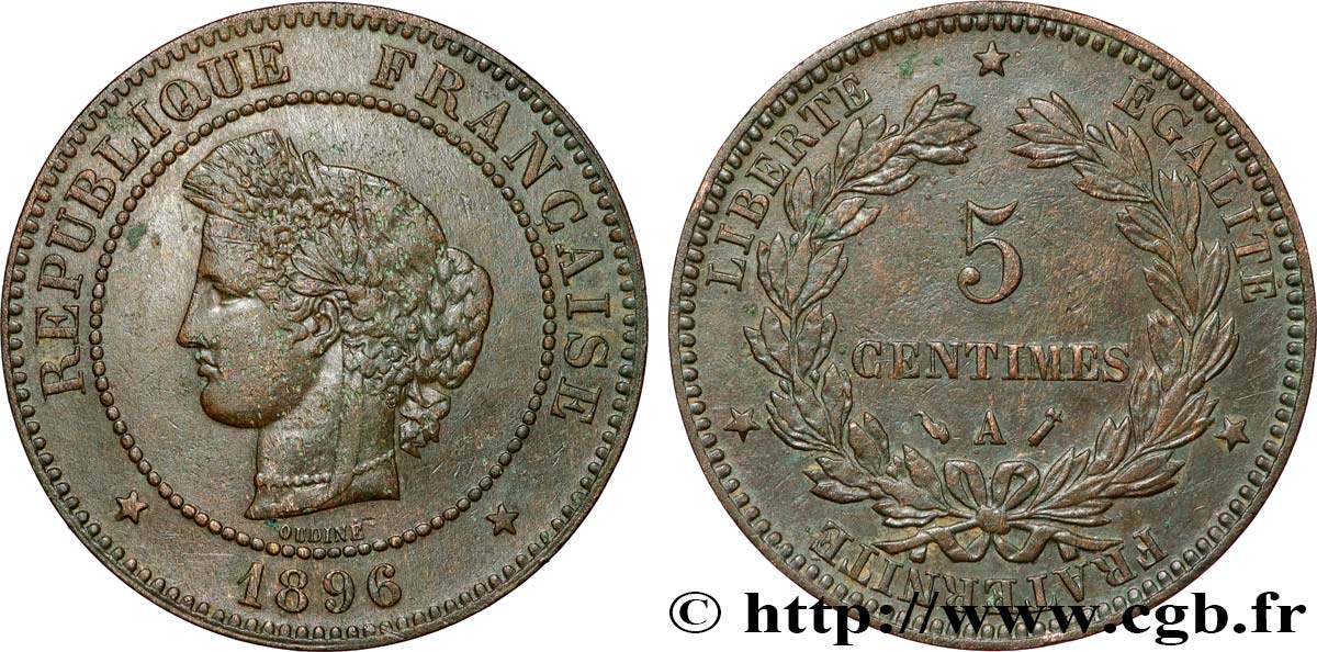5 centimes Cérès 1896 Paris F.118/37 VF25