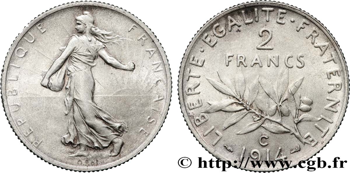 2 francs Semeuse 1914 Castelsarrasin F.266/16 SUP+
