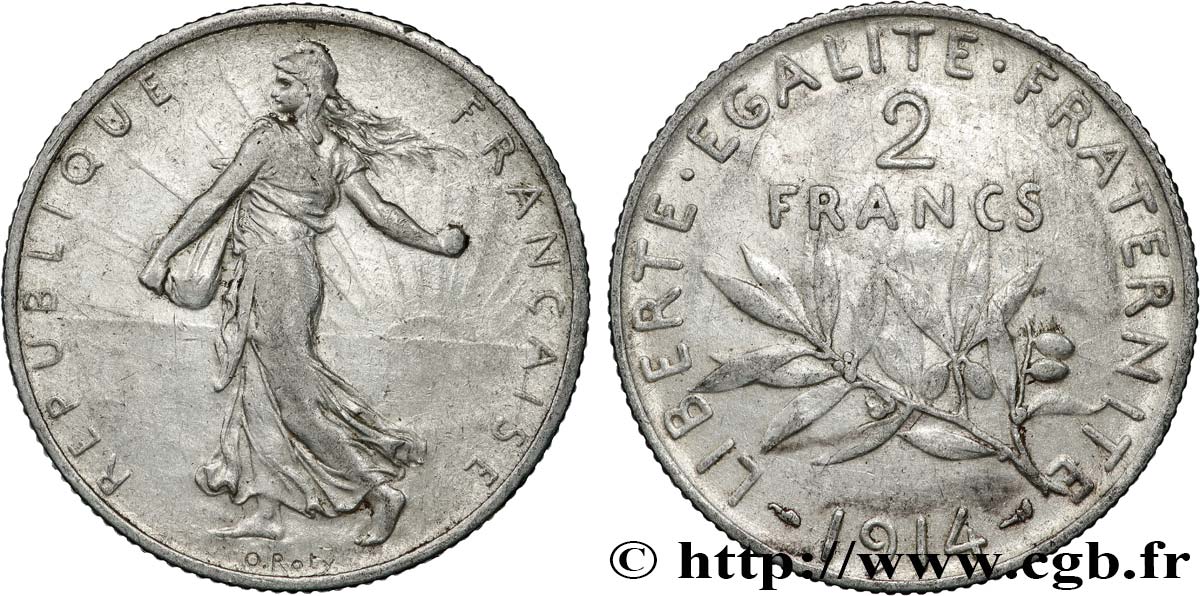 2 francs Semeuse 1914  F.266/15 MBC 