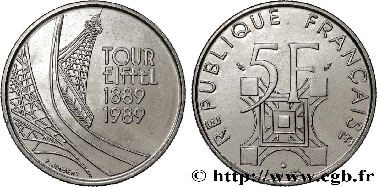 5 francs Tour Eiffel 1989  F.342/2 EBC 