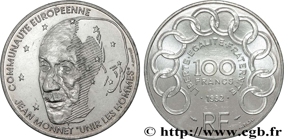 100 francs Jean Monnet 1992  F.460/2 SPL 