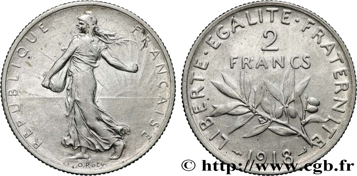 2 francs Semeuse 1918  F.266/20 fVZ 
