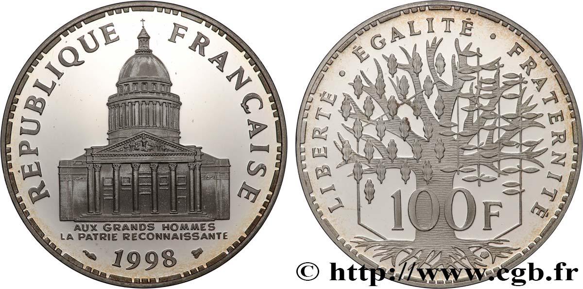 100 francs Panthéon, BE (Belle Épreuve) 1998 F.451/21 FDC