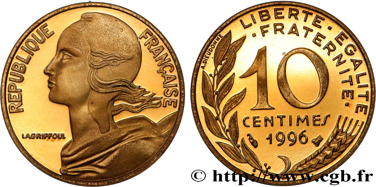 10 centimes Marianne, BE (Belle Épreuve) 1996 Pessac F.144/40 var. ST