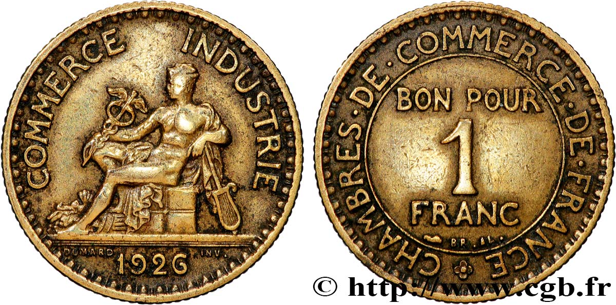 1 franc Chambres de Commerce 1926 Paris F.218/8 TB 