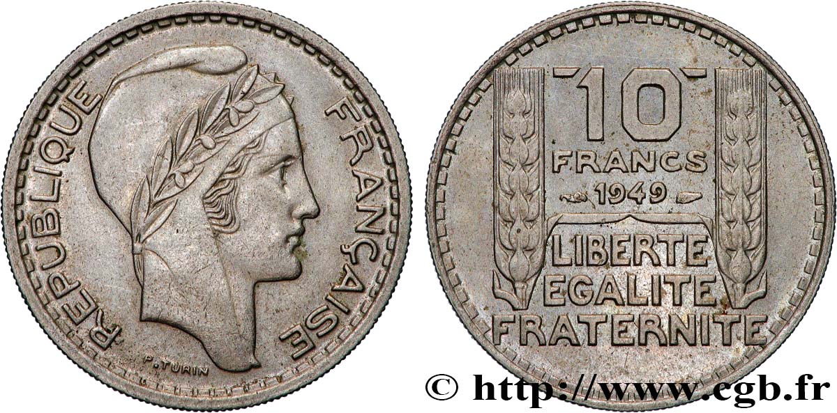 10 francs Turin, petite tête 1949  F.362/6 MS 