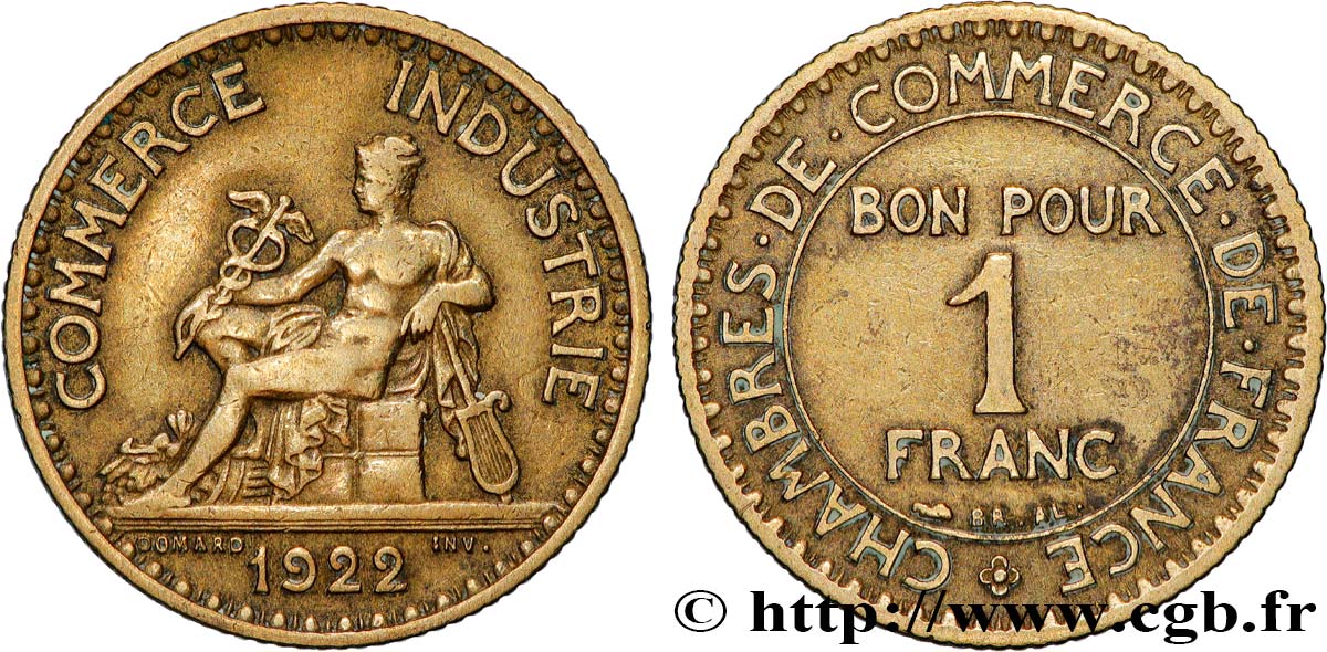 1 franc Chambres de Commerce 1922 Paris F.218/4 AU