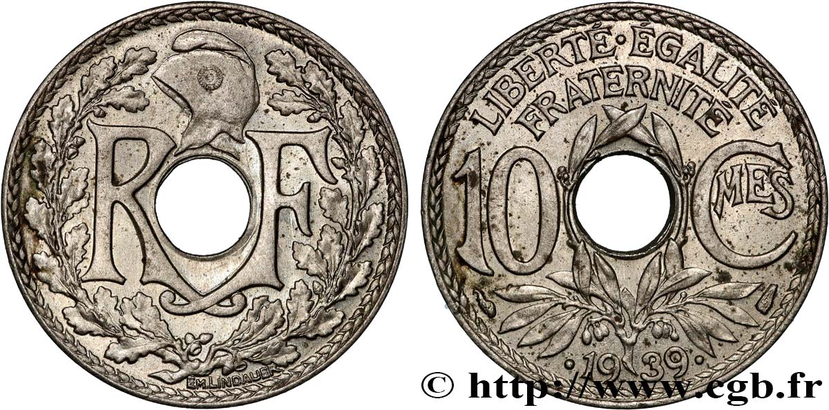 10 centimes Lindauer, maillechort 1939 F.139/3 AU