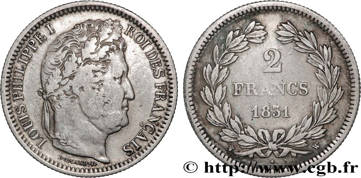 2 francs Louis-Philippe 1831 Lille F.260/3 MB 