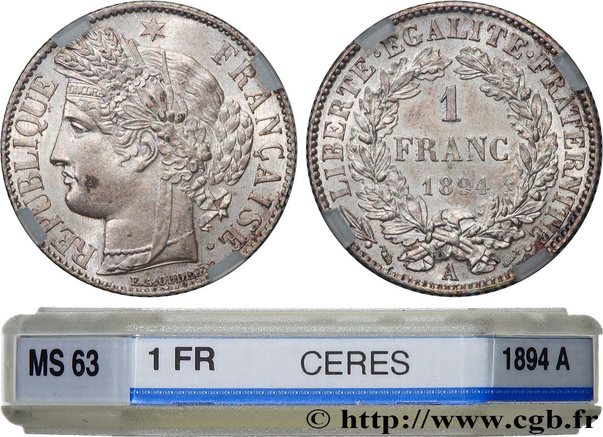 1 franc Cérès, Troisième République 1894 Paris F.216/12 SPL63 GENI