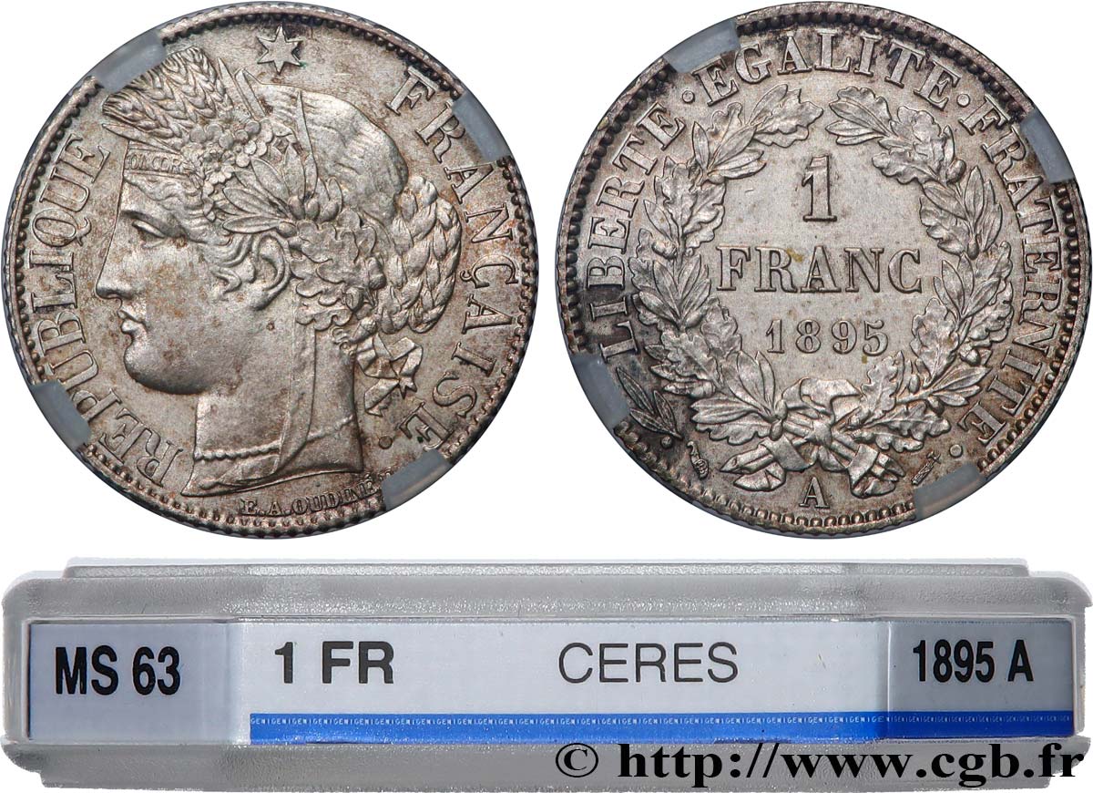 1 franc Cérès, IIIe République 1895 Paris F.216/13 SPL63 GENI