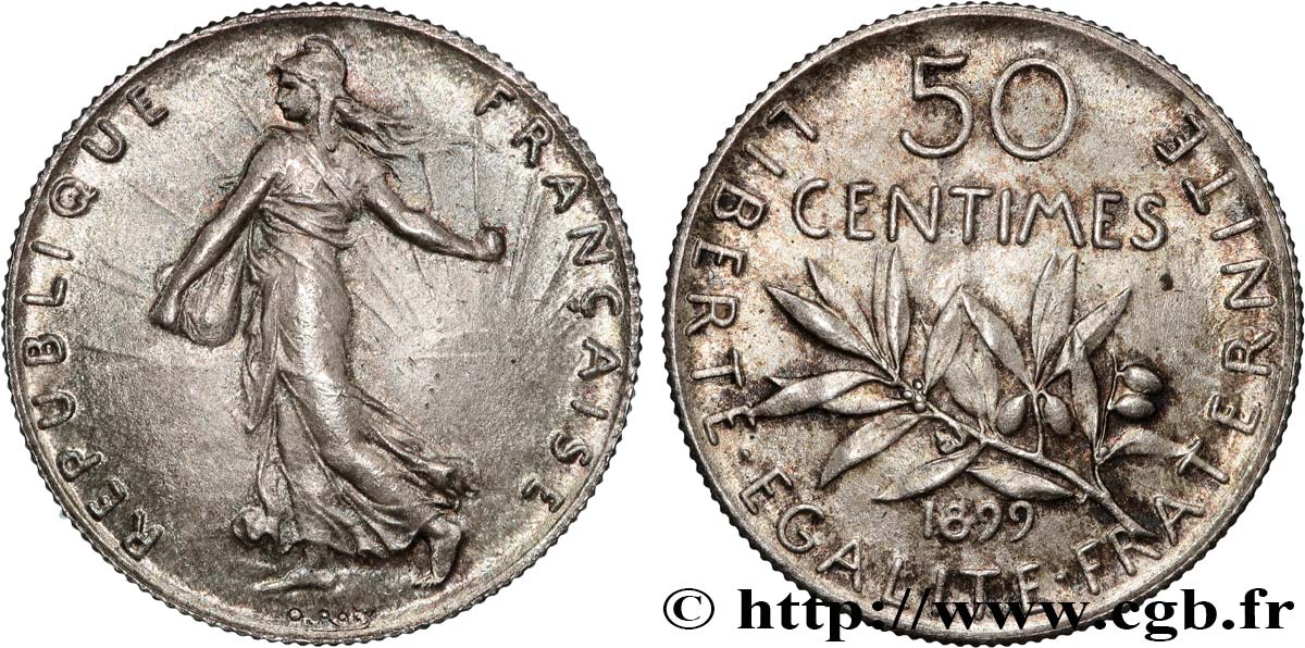 50 centimes Semeuse 1899  F.190/5 SPL63 
