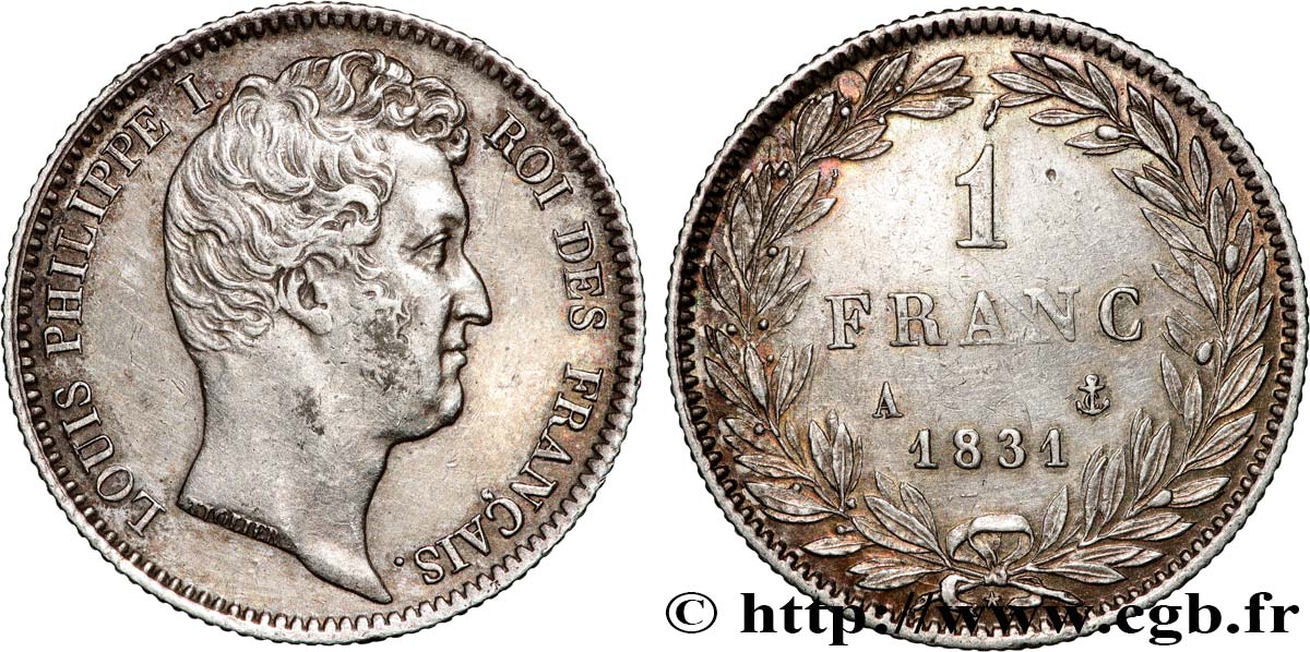 1 franc Louis-Philippe, tête nue 1831 Paris F.209/1 TTB+ 