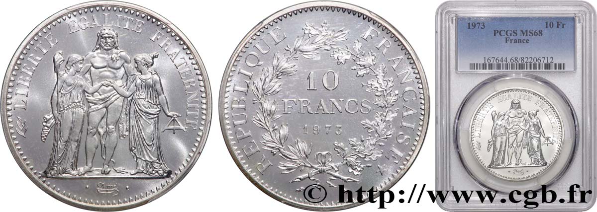 10 francs Hercule 1973  F.364/12 MS68 PCGS