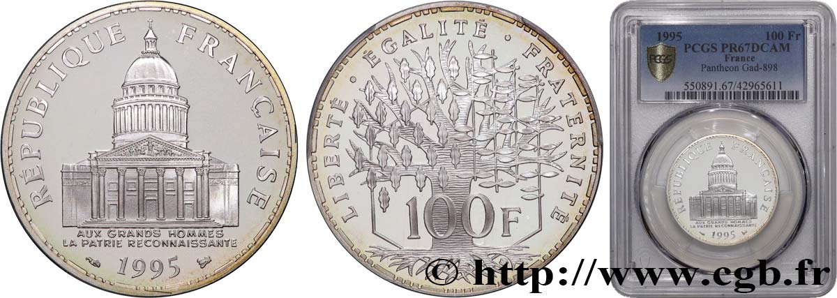 100 francs Panthéon, BE (Belle Épreuve) 1995  F.451/17 FDC67 PCGS