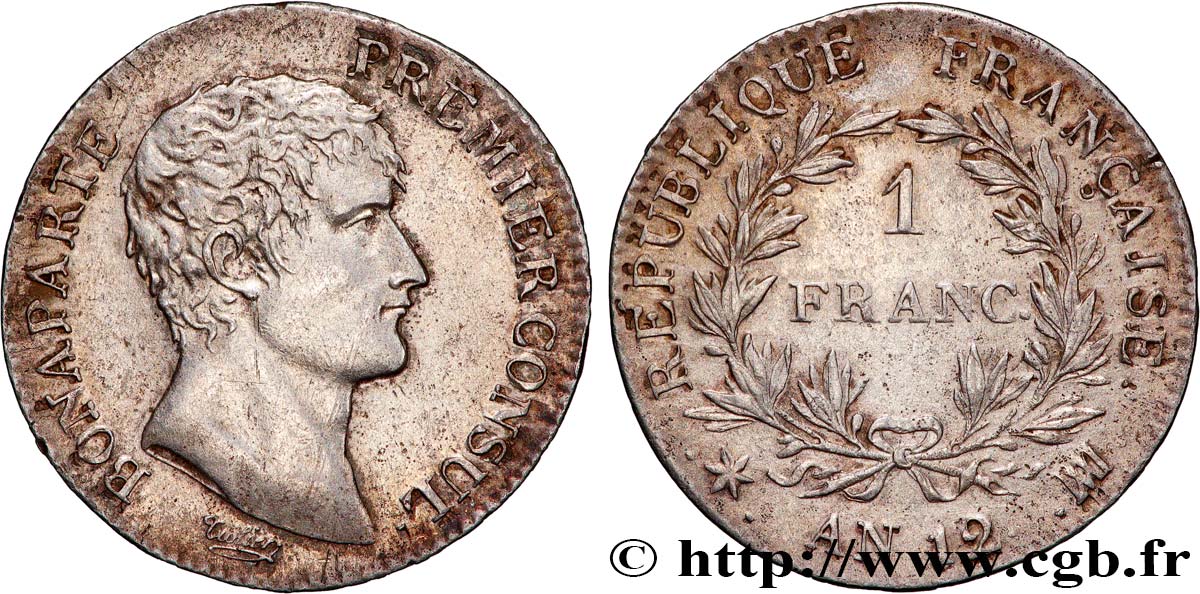 1 franc Bonaparte Premier Consul 1804 Marseille F.200/17 AU 
