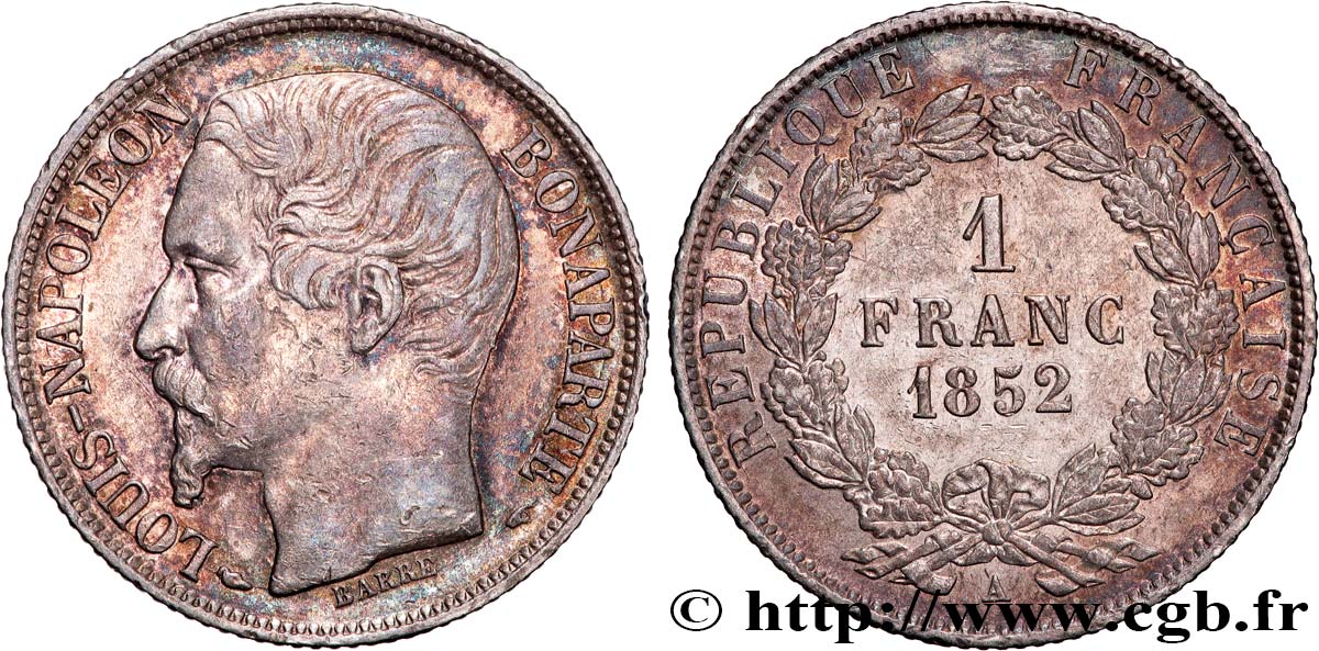 1 franc Louis-Napoléon 1852 Paris F.212/1 fVZ/VZ 