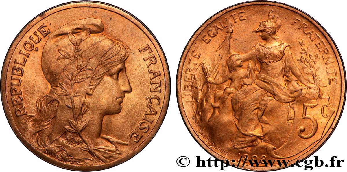 5 centimes Daniel-Dupuis 1898  F.119/5 FDC65 