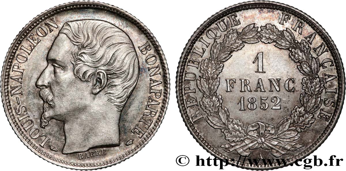 1 franc Louis-Napoléon 1852 Paris F.212/1 fST 
