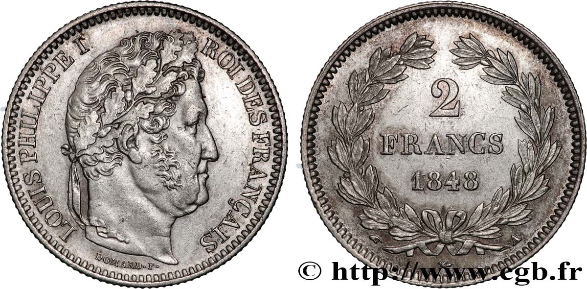 2 francs Louis-Philippe 1848 Paris F.260/115 AU 