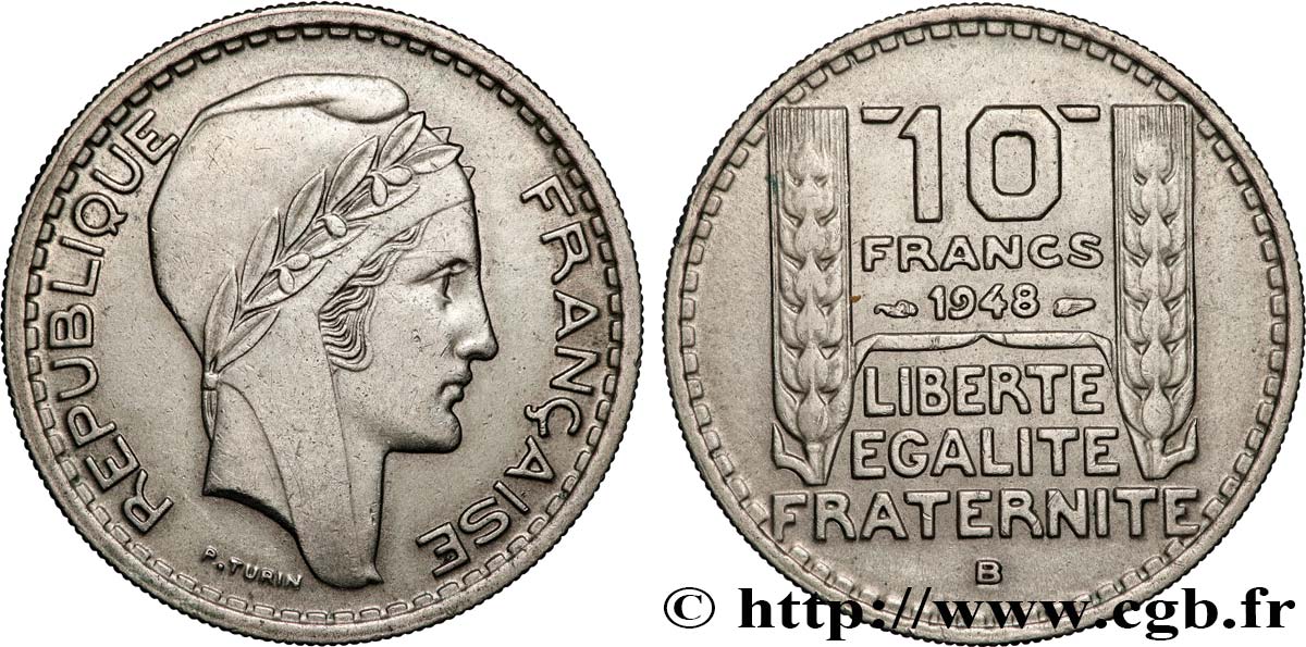 10 francs Turin, petite tête 1948 Beaumont-le-Roger F.362/4 SUP 