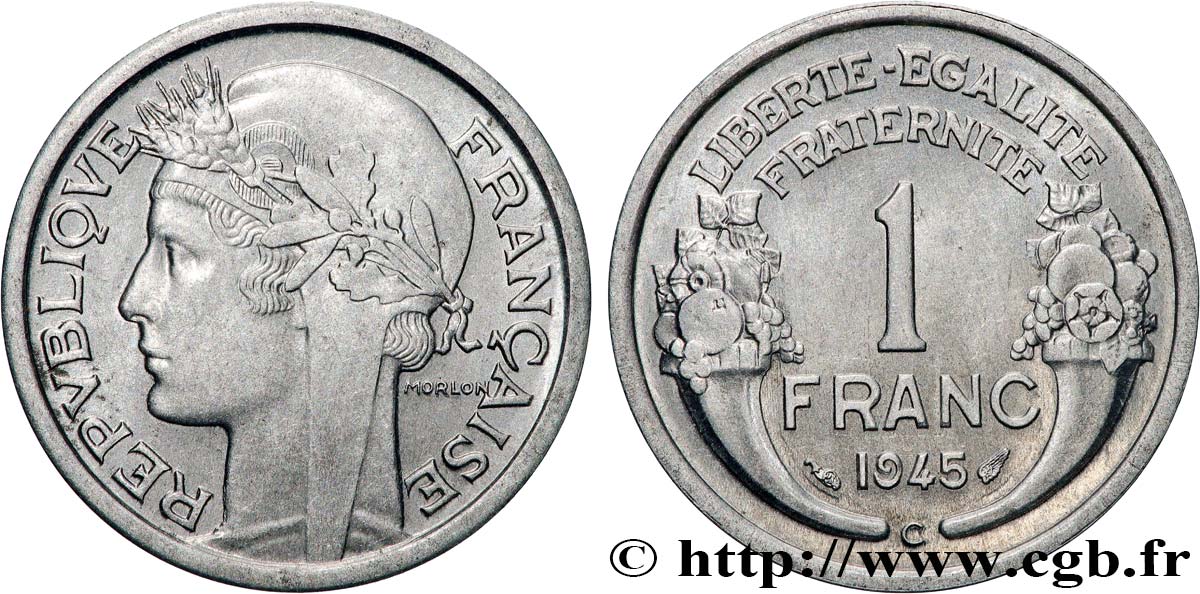 1 Franc Morlon, légère 1945 Castelsarrasin F.221/8 SC63 
