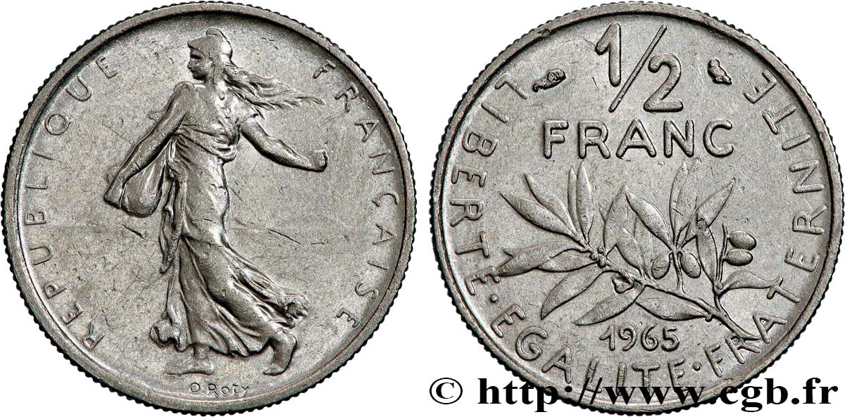 1/2 franc Semeuse 1965 Paris F.198/3 XF