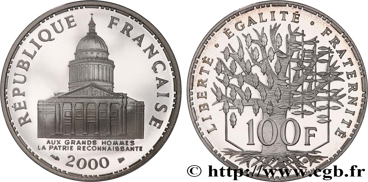 100 francs Panthéon, Belle Épreuve 2000  F.451/23 FDC 