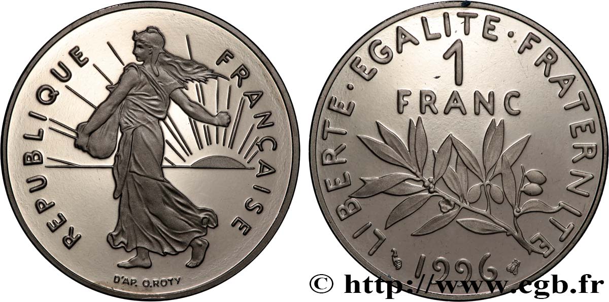 1 franc Semeuse, nickel, BE (Belle Épreuve) 1996 Pessac F.226/44 var. MS