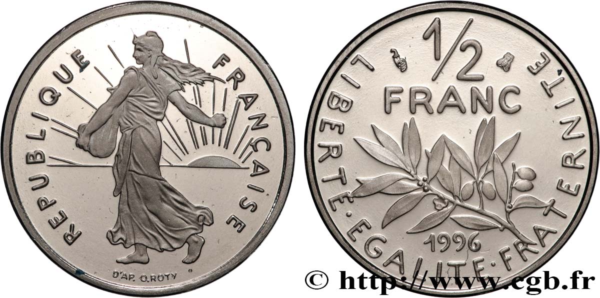 1/2 franc Semeuse, BE (Belle Épreuve) 1996 Pessac F.198/39 var. MS