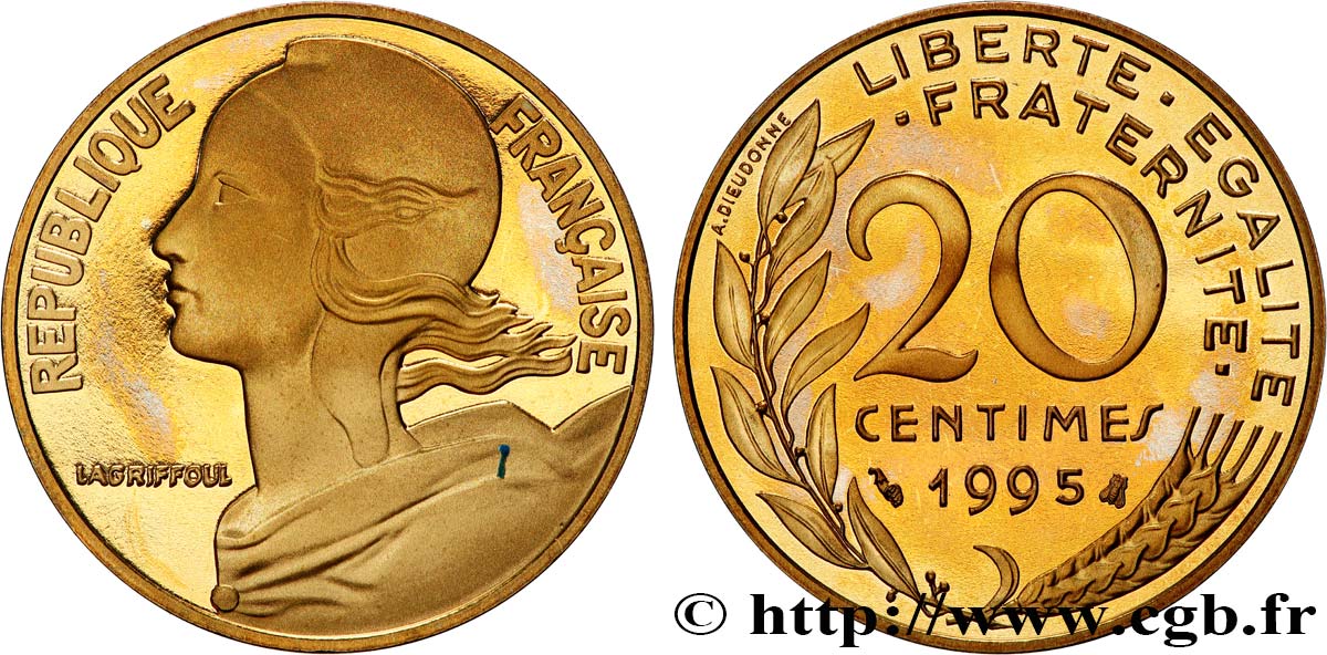 20 centimes Marianne, Belle Épreuve 1995 Pessac F.156/39 var. FDC