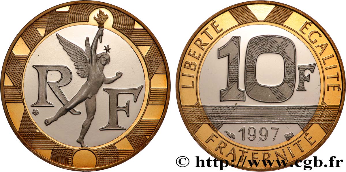 10 francs Génie de la Bastille, BE (Belle Épreuve) 1997 Pessac F.375/14 var. ST