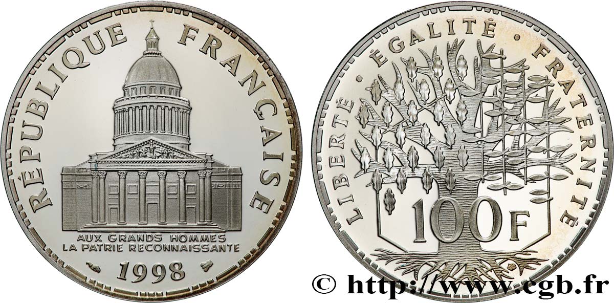 100 francs Panthéon, BE (Belle Épreuve) 1998 F.451/21 FDC