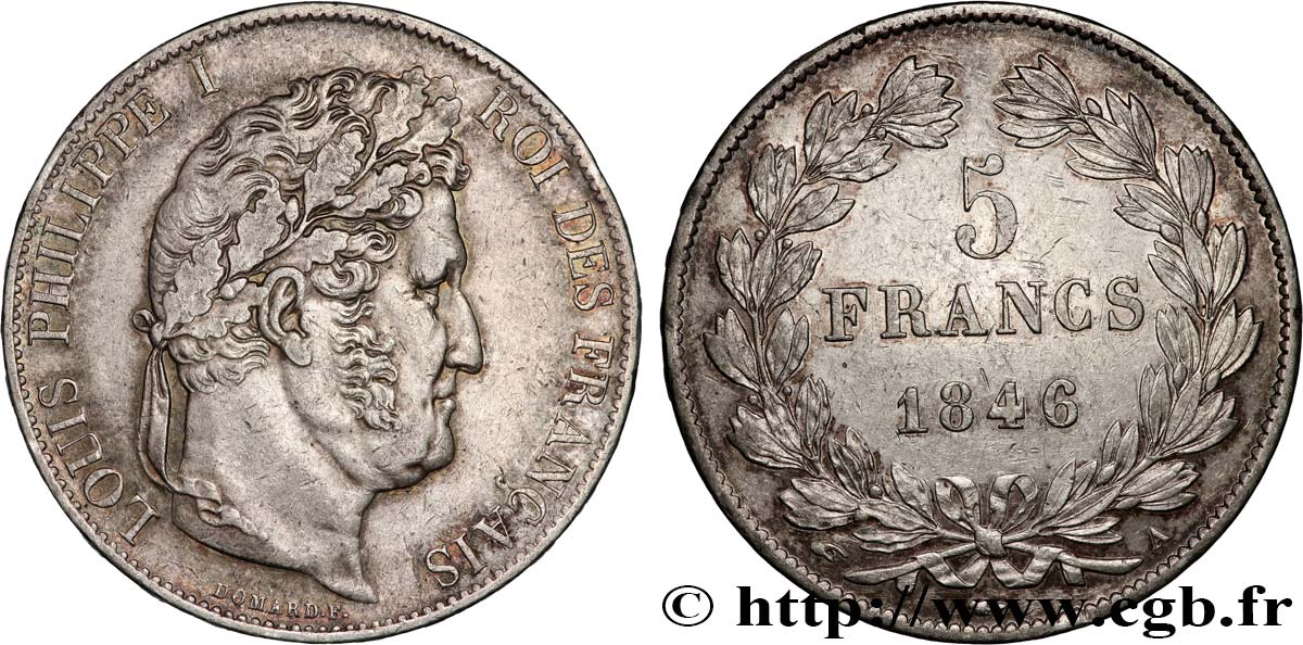 5 francs IIIe type Domard 1846 Paris F.325/10 TTB