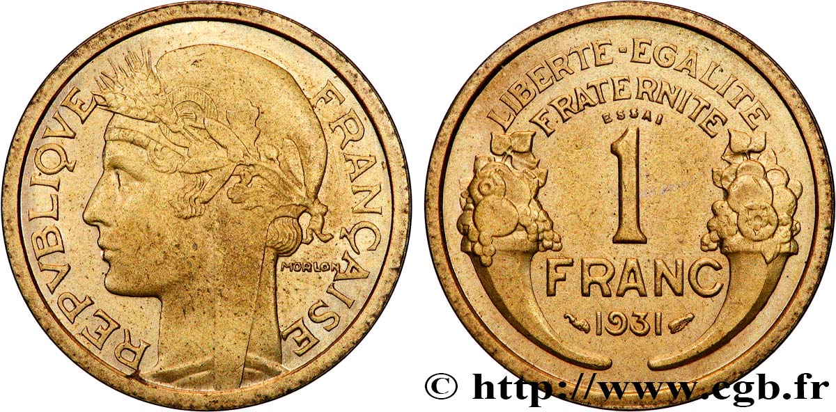 Essai de 1 franc Morlon 1931  F.219/1 SUP62 