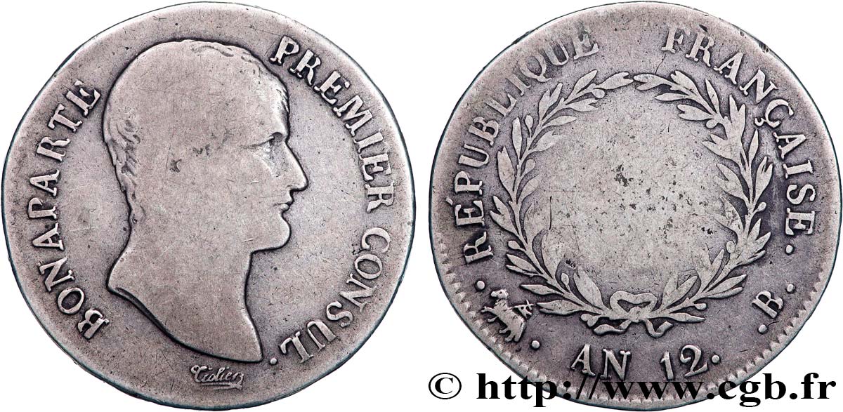 5 francs Bonaparte Premier Consul 1804 Rouen F.301/11 VG 