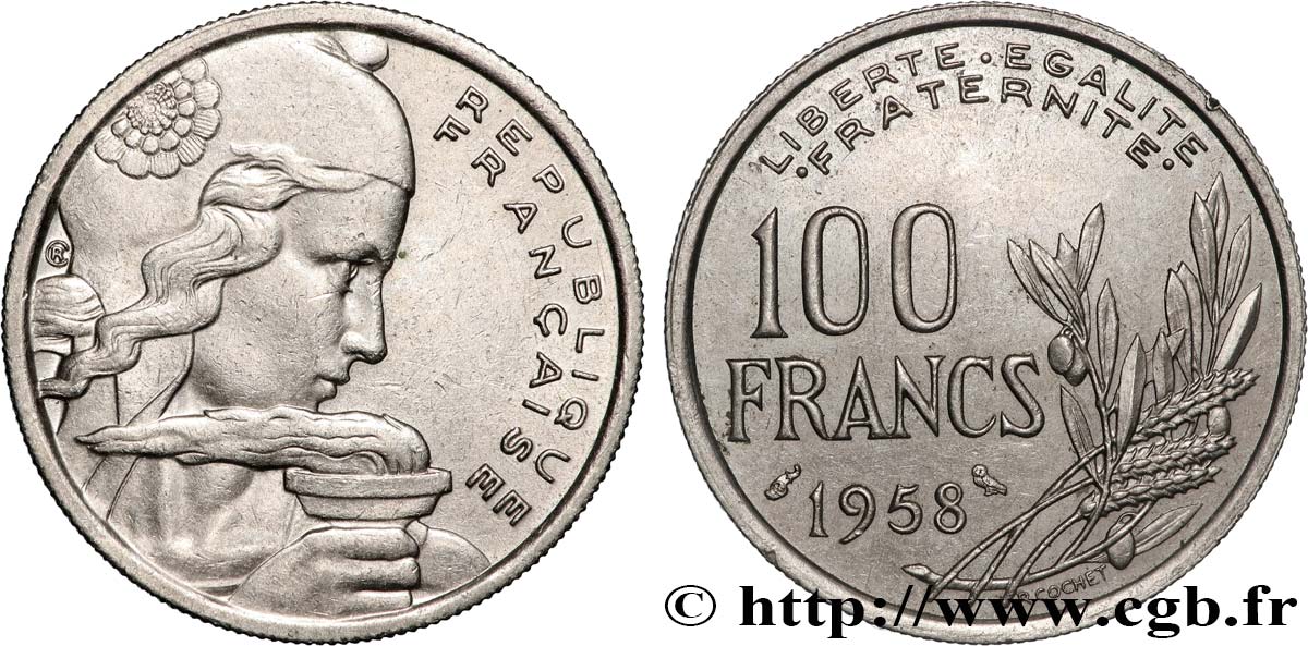 100 francs Cochet, Chouette 1958  F.450/13 fVZ 