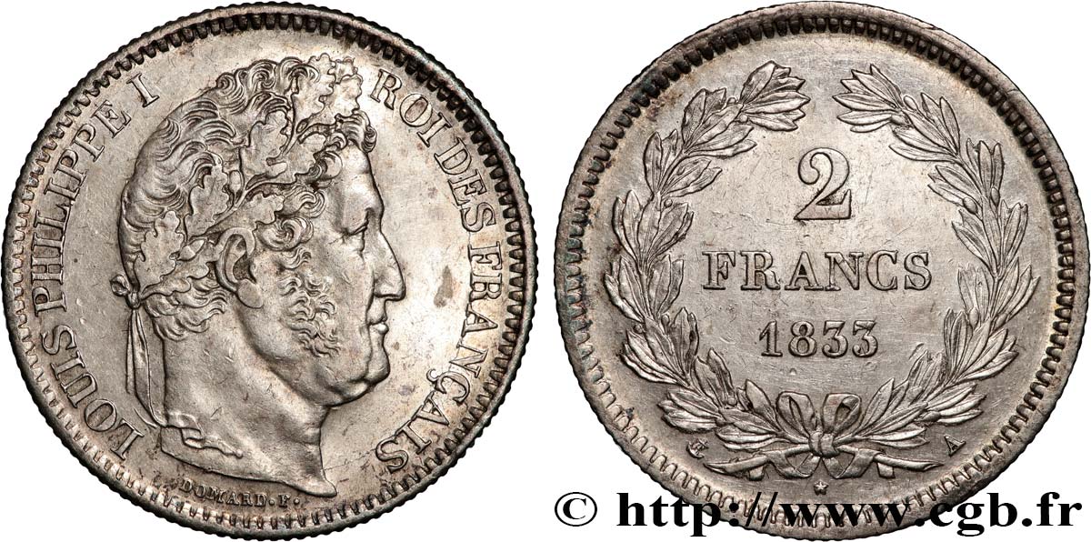 2 francs Louis-Philippe 1833 Paris F.260/17 TTB+ 