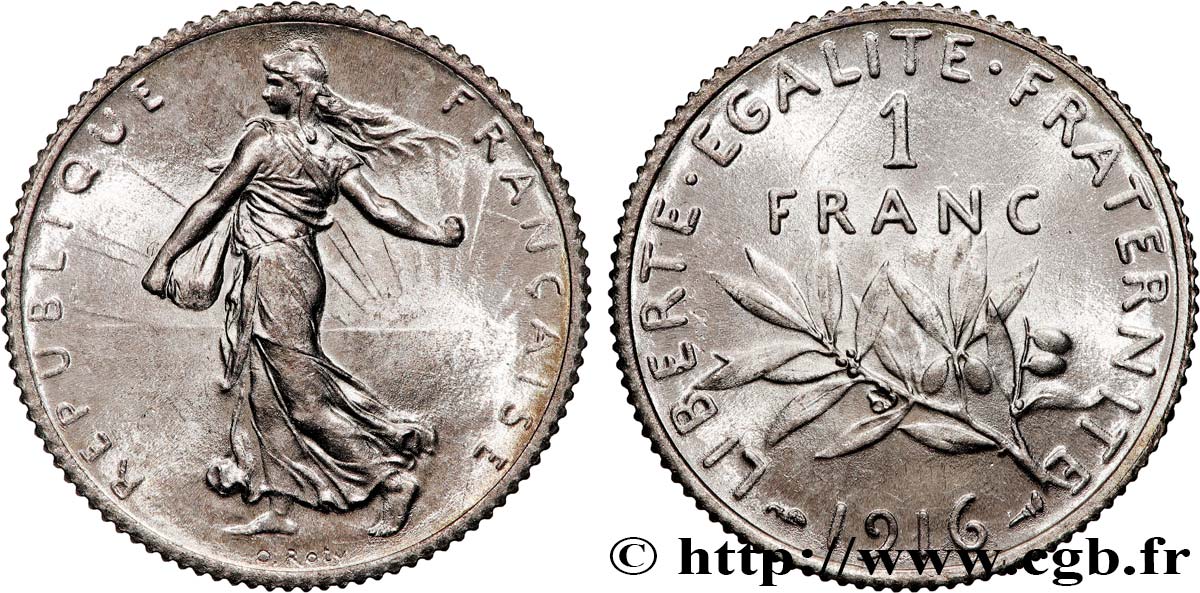 1 franc Semeuse 1916 Paris F.217/22 SPL+