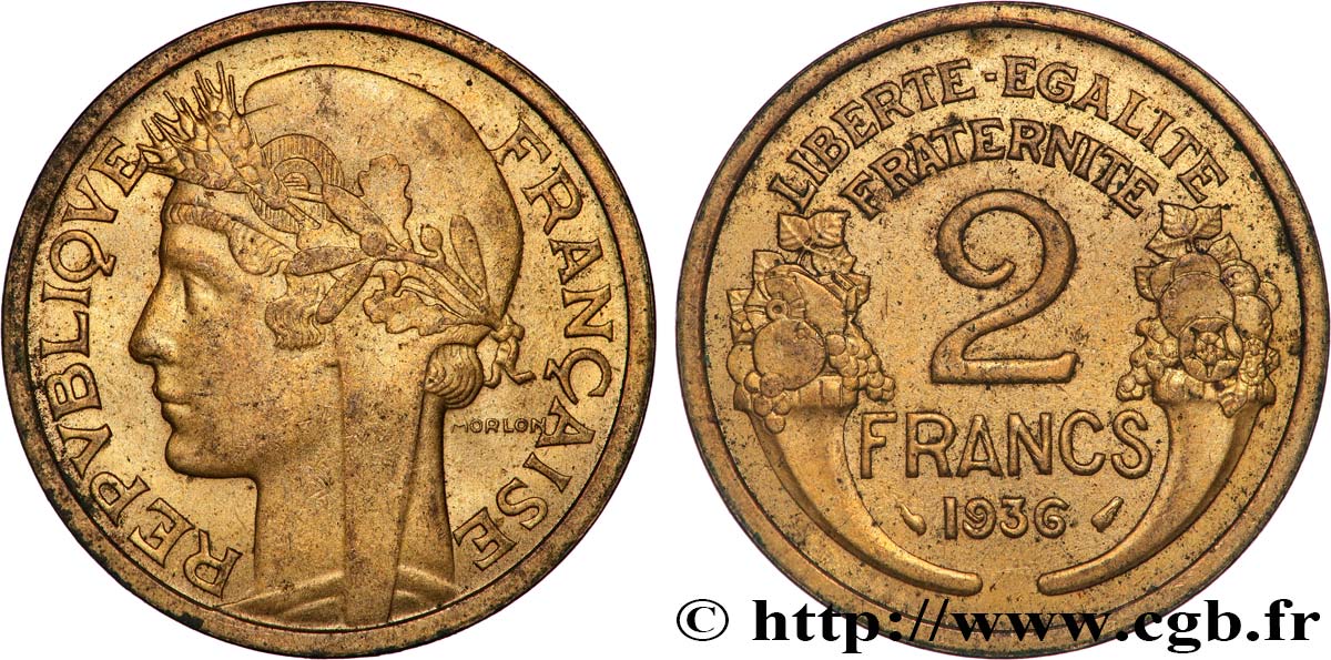2 francs Morlon 1936 F.268/9 TTB+